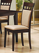 Rich Cappuccino Side Chair withUpholstered Back