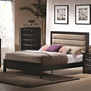 Briana Queen Contemporary Paneled Headboard with Low Profile Footboard