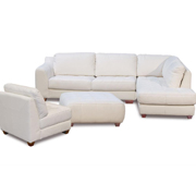 Zen Collection Right Facing Chaise Sectional Armless Chair and Ottoman