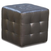 Bounded Leather Espresso Ottoman