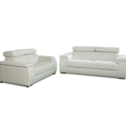 Coco Sofa Loveseat Set with Click-Clack Adjustable Headrests