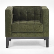 Roxbury Tufted Arm Upholstered Chair Green