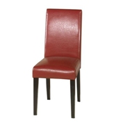 Bycast Leather Set Dining Chair Red