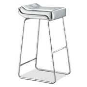 Modern Wedge Bar Chair Titanium