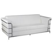 Leonardo Sofa White-Chrome