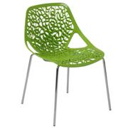 Lovie Side Chair-Green-Chrome