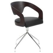 Ben Swivel Chair-Wenge-Black-Chrome