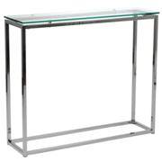 Sandor Console Table-Clear-Chrome