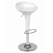 Andrea Adjustable Barstool-White-Chrome