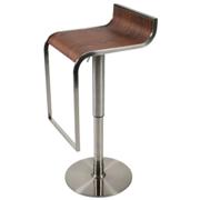 Foretta Adjustable Bar-Counter Stool Walnut-Satin Nickel