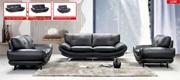 6100 Series Black Modern Leather Living Room Set