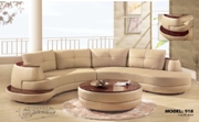 Modern Cappuccino Leather 2Pc Sectional