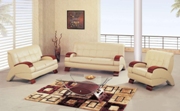 Modern Cappuccino Leather 3Pc Living Room Set