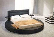 Palazzo Black Leatherette Round Platform Bed