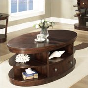 Montecito Oval Cocktail Table in Warm Brown