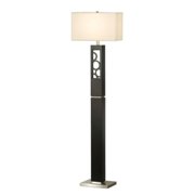 2 Light Nemo Floor Lamp-Dark Brown