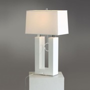 Earring Reclining Table Lamp-White Wood