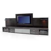 8 piece Palermo Large Entertainment Center-Chocolate