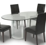 C-Base Oval Glass Table