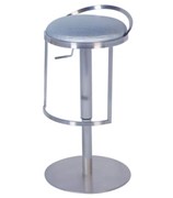 Silver Adjustable Height Swivel Stool