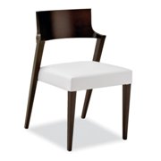 Lirica Dining Chair-Wenge-White Leather