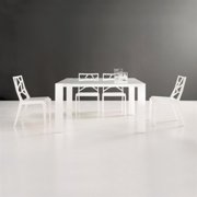 Fashion/Ra Dining Set-White-Four Dining Chairs Included