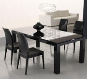 Diamond Black Dining Table with Glass Top