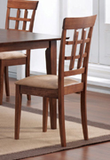 Rich Walnut Side Chair with Wheat Back