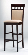 Rich Cappuccino Barstool with Upholstered Back