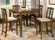 Rich Walnut Counter Height Dining Room Set