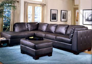 Tufton Black All Leather Sectional