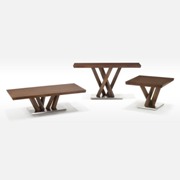 Obliq Wood Coffee Table Set Acorn