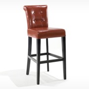 Sangria Stationary Bonded Leather Bar Stool Ebony 26