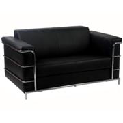 Leonardo Loveseat Black-Chrome