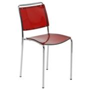 Safina Stacking Chair-Red-Chrome