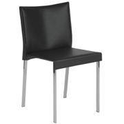 Riley Leather Chair-Black-Chrome