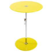 Rafaella Round Glass Side Table-Yellow-Chrome