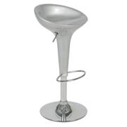 Andrea Adjustable Barstool-Silver-Chrome