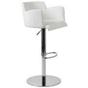 Sunny Adjustable Bar-Counter Stool-White-Chrome