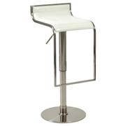 Foretta Adjustable Bar-Counter Stool White-Satin Nickel