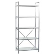 Maeko 5-Shelf Unit-Aluminum-Frosted