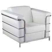 Leonardo Armchair White-Chrome