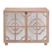 Carlyle Mirrored Chest Decorative Storage Cabinet-Cerused White