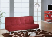 Modern Burgundy Micro Fiber Sofabed