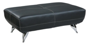 Modern Black Leather Ottoman