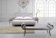 Monte Carlo Platinum Edition Silver Modern Bed with Crystals