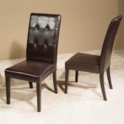 Brown Bicast Leather Dining Chair-Dark