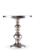 Melange Round Kenmar Pedestal Table in Faux Zinc