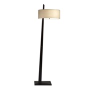 2 Light Tilt Floor Lamp-Dark Brown Wood