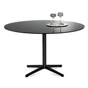 Jasper Round Dining Table-Black-Black Glass